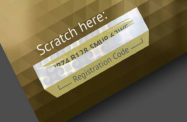 Innovation für Treuekarten & Bonuskarten: Scratch-off-Effekte für mehr Markenidentität Goldene Bonuskarte mit Scratch-off-Dekor