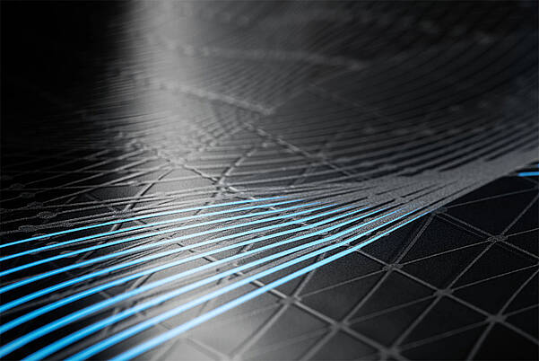 Smart Surfaces: Innovative Oberflächenveredelung mit KURZ BIOFENSE® Strukturierte Oberfläche mit Lichtelementen & Oberflächenveredelung für Automotive