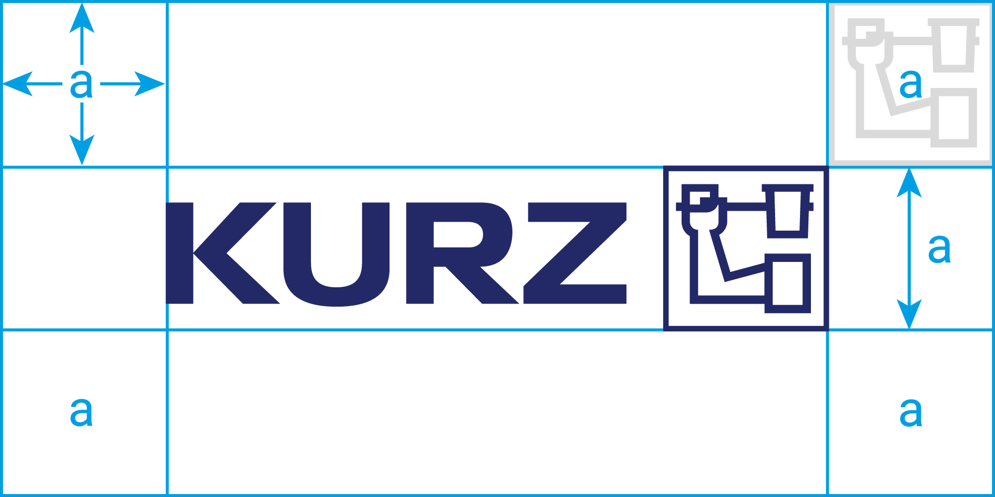 KURZ Logo mit Hilfslinien zur Verwendung